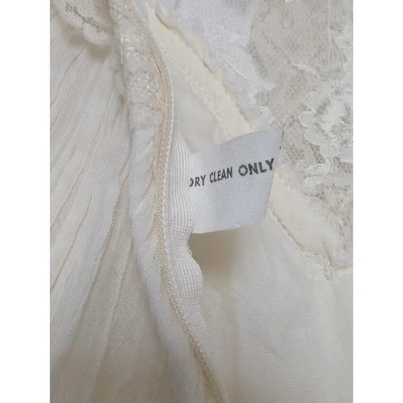 VTG 70s Prairie Maxi Dress Ivory Lace Victorian Revival S Boho Cottagecore Bride - Picture 9 of 16